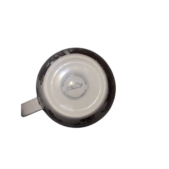 Anthropologie Monogram W/blue “R” Mug w/ Brown Flower Background Cup Coffee Tea - Picture 6 of 6